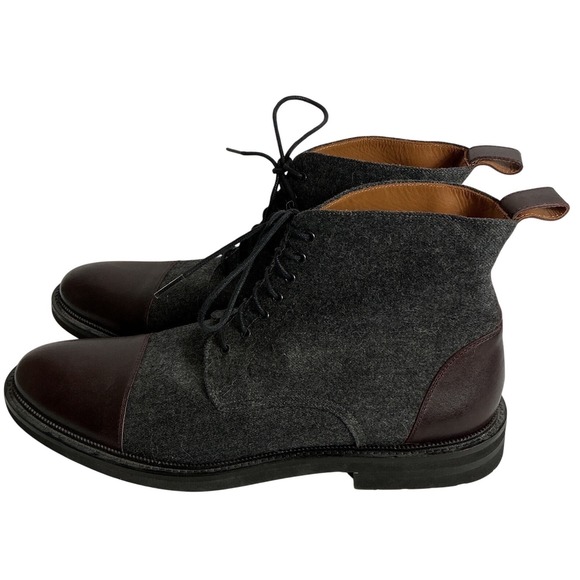 TAFT Jack EU 46 US 12 - 13 Gray Oxblood Cap Toe Handmade Boots Quiet Luxury main image 8
